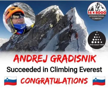 Koroški alpinist, ki je osvojil 8848 visok Mount Everest,